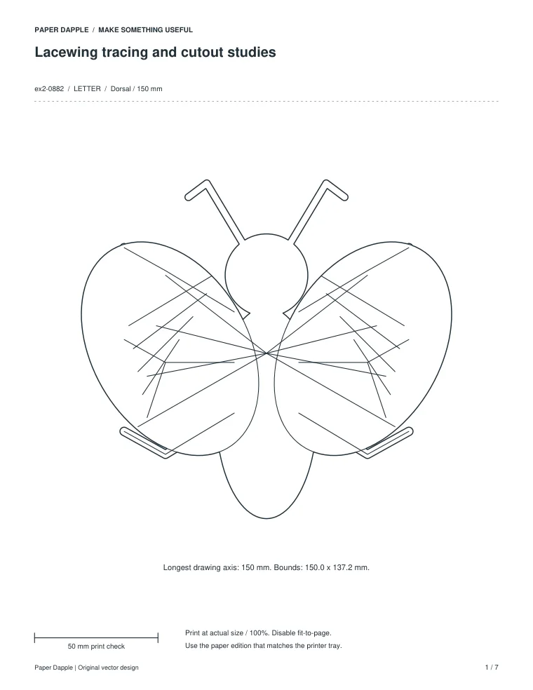 Preview of Lacewing tracing and cutout studies