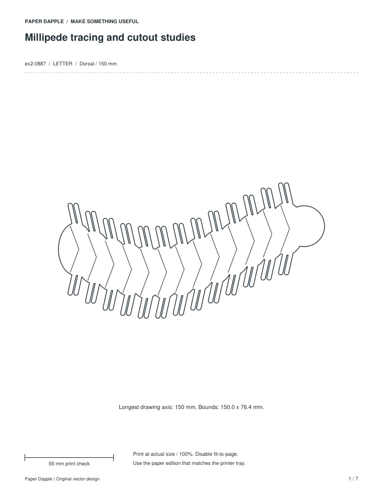 Preview of Millipede tracing and cutout studies