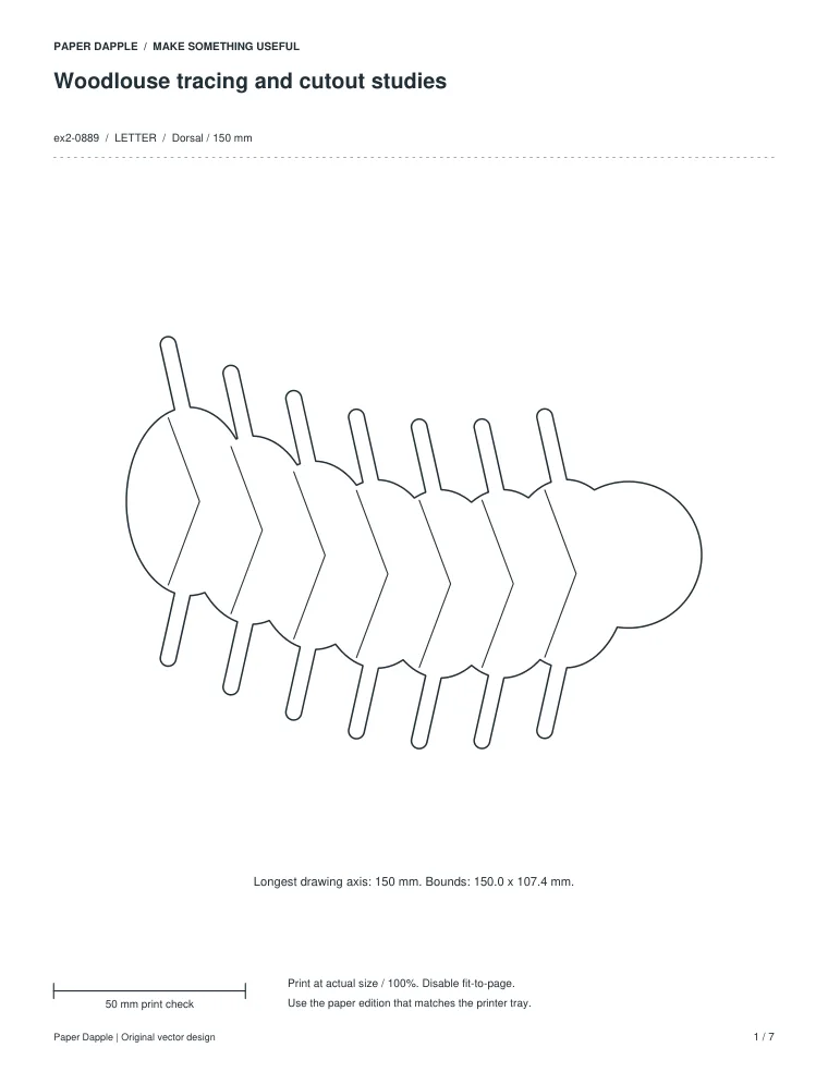Preview of Woodlouse tracing and cutout studies