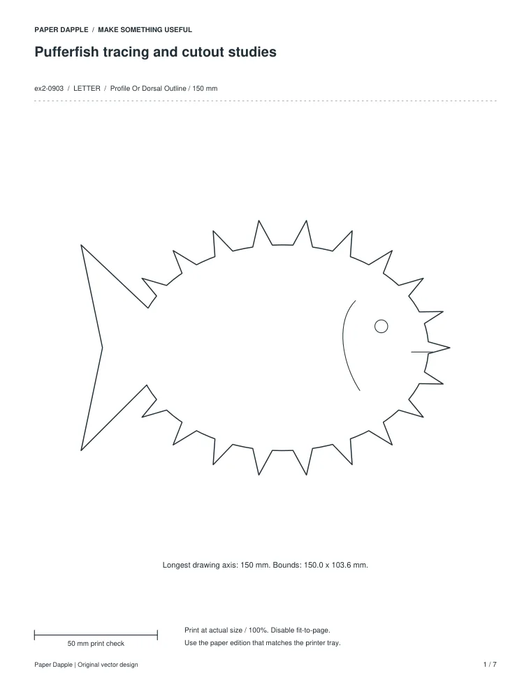 Preview of Pufferfish tracing and cutout studies