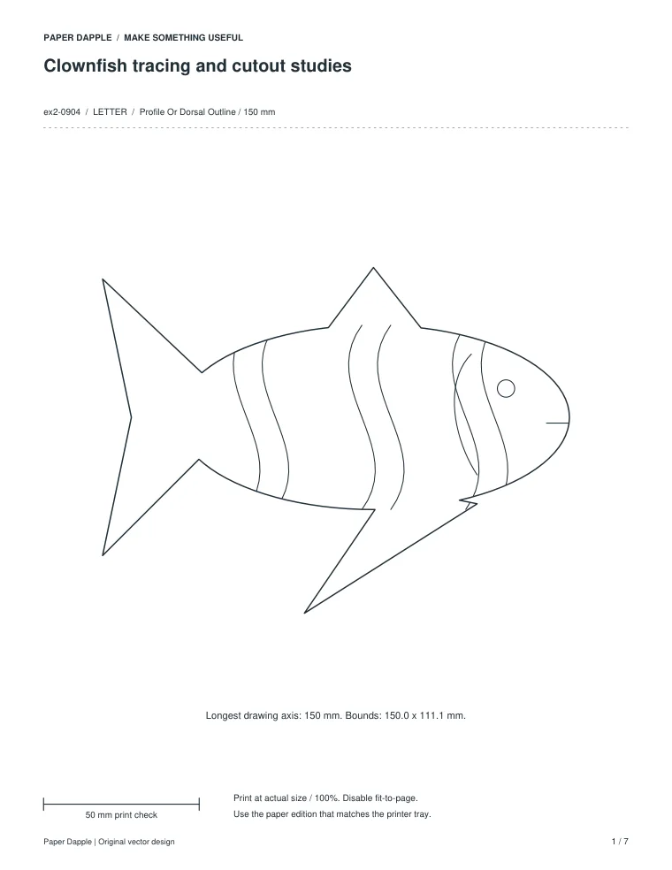 Preview of Clownfish tracing and cutout studies