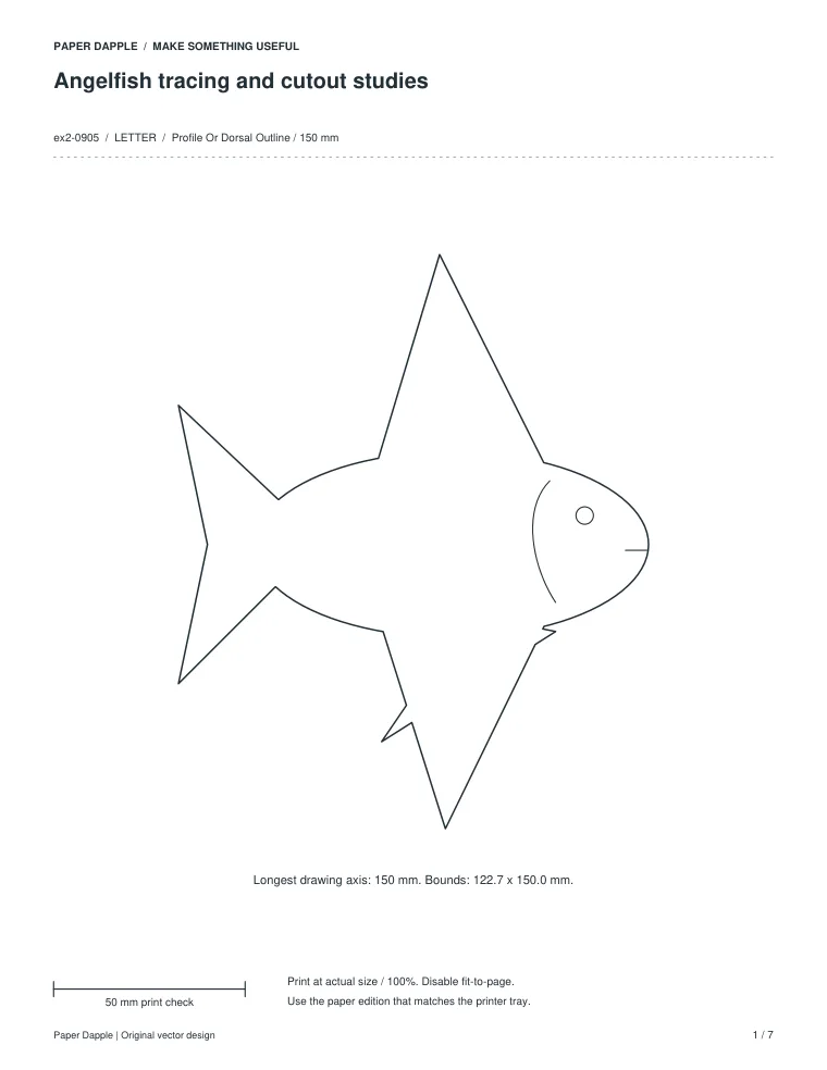 Preview of Angelfish tracing and cutout studies