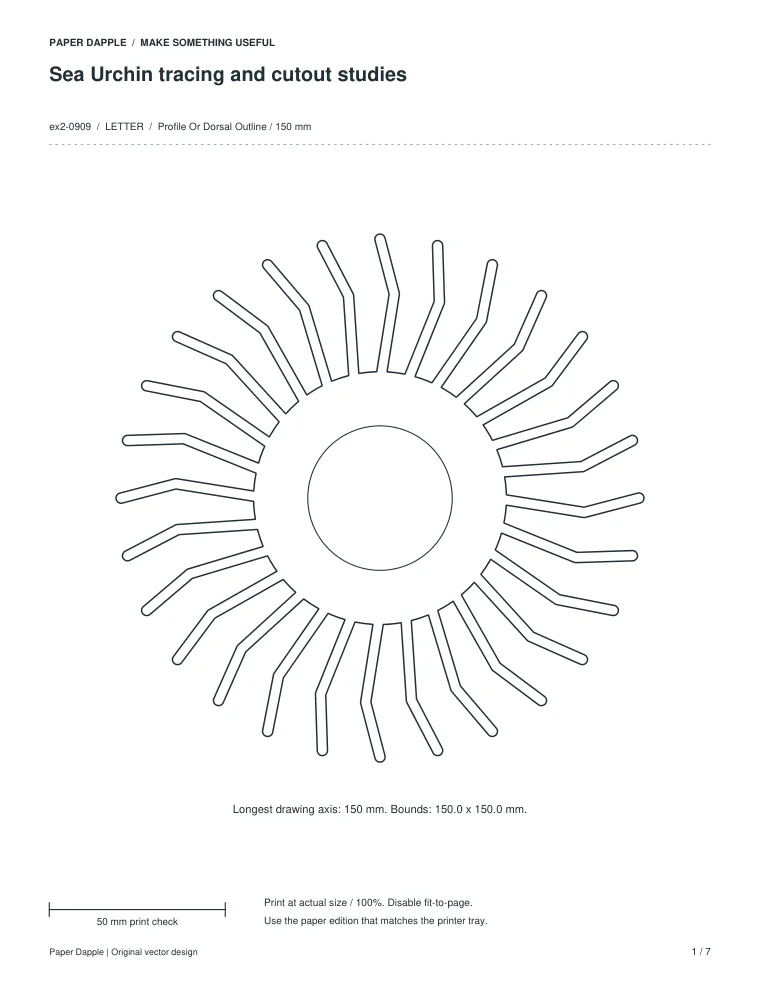 Preview of Sea Urchin tracing and cutout studies