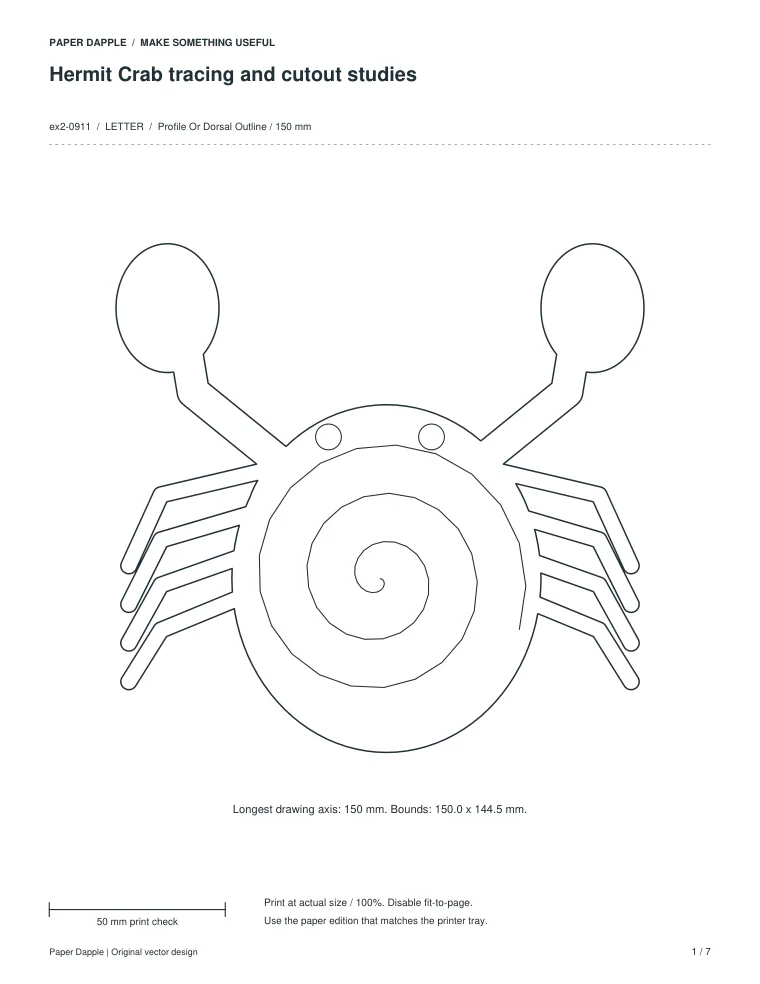 Preview of Hermit Crab tracing and cutout studies