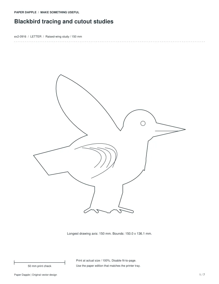 Preview of Blackbird tracing and cutout studies