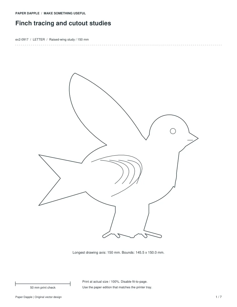Preview of Finch tracing and cutout studies
