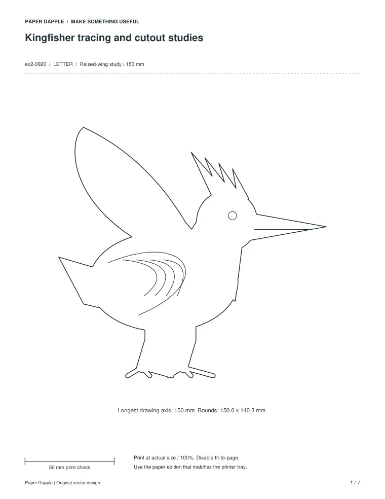 Preview of Kingfisher tracing and cutout studies
