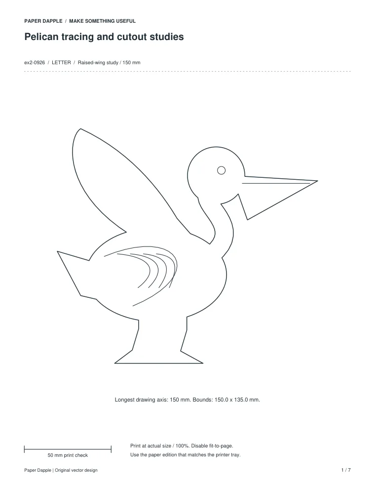 Preview of Pelican tracing and cutout studies