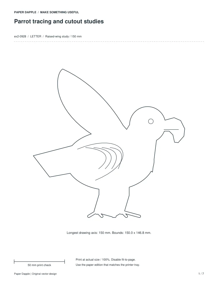 Preview of Parrot tracing and cutout studies