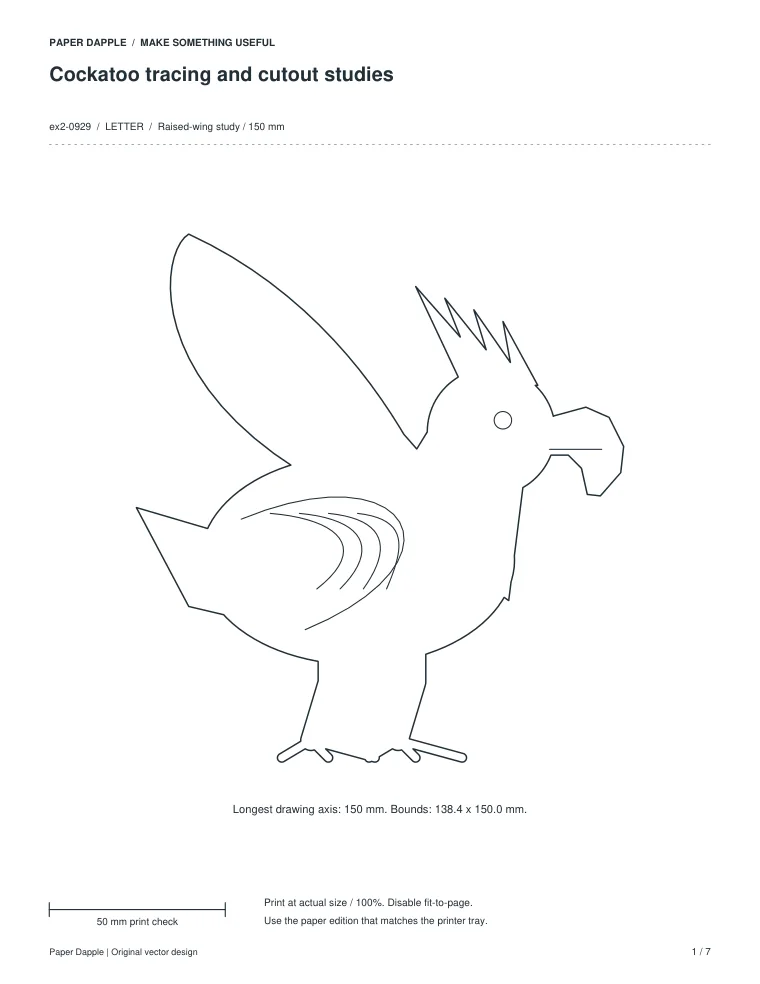 Preview of Cockatoo tracing and cutout studies