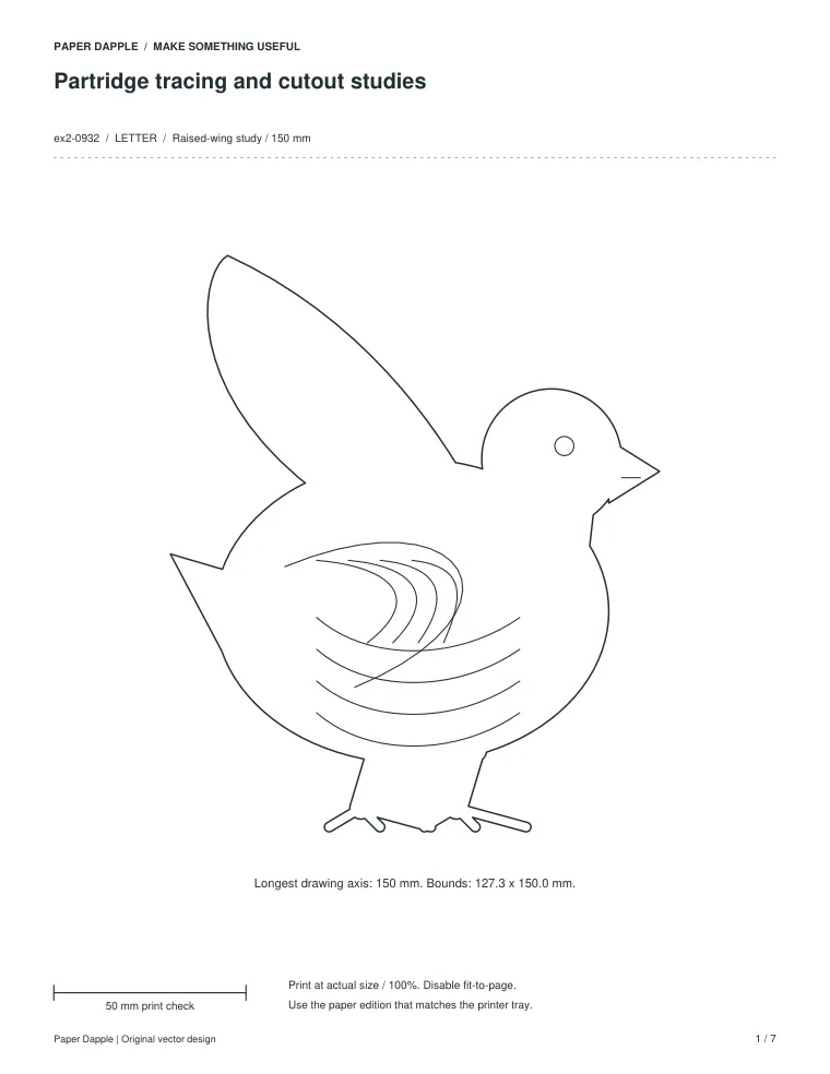 Preview of Partridge tracing and cutout studies