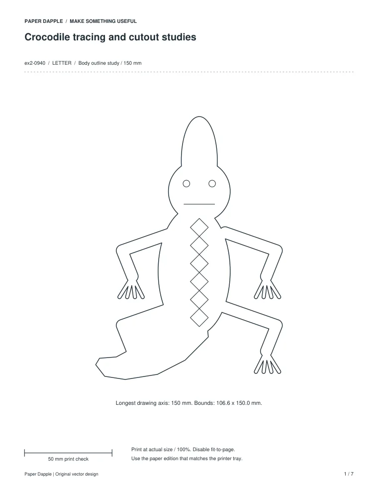 Preview of Crocodile tracing and cutout studies