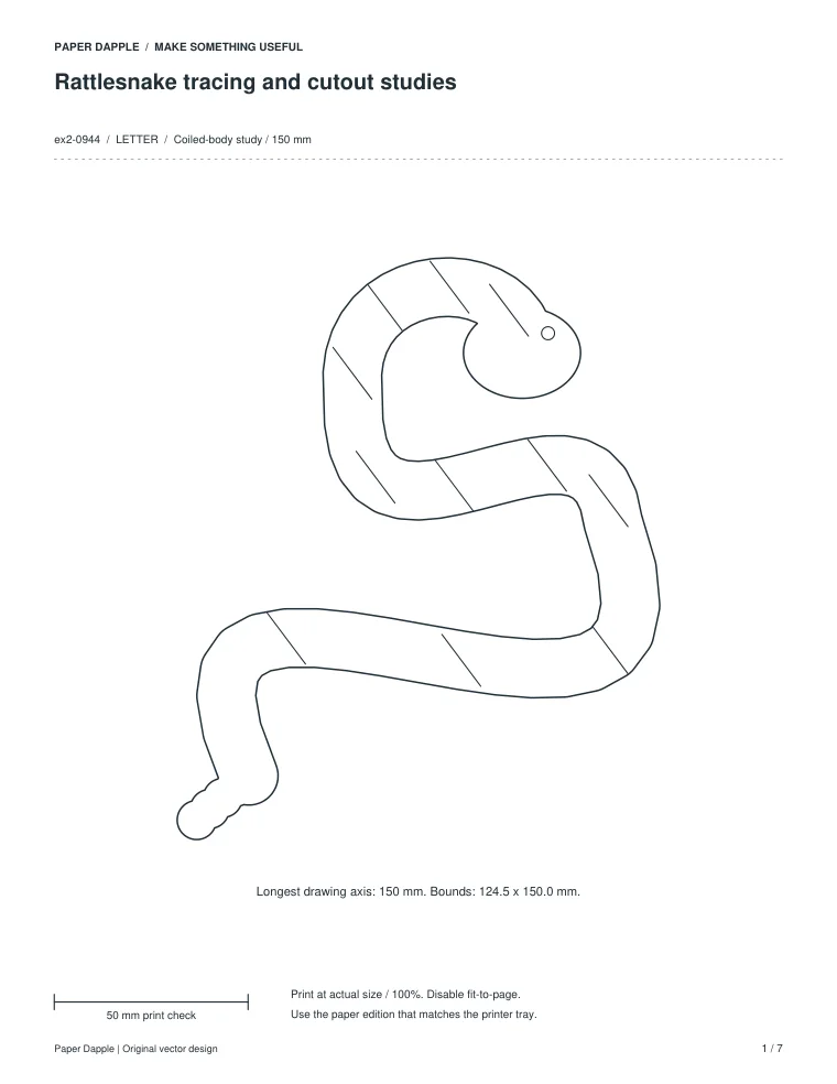 Preview of Rattlesnake tracing and cutout studies