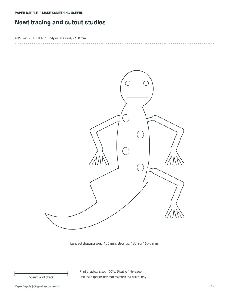 Preview of Newt tracing and cutout studies