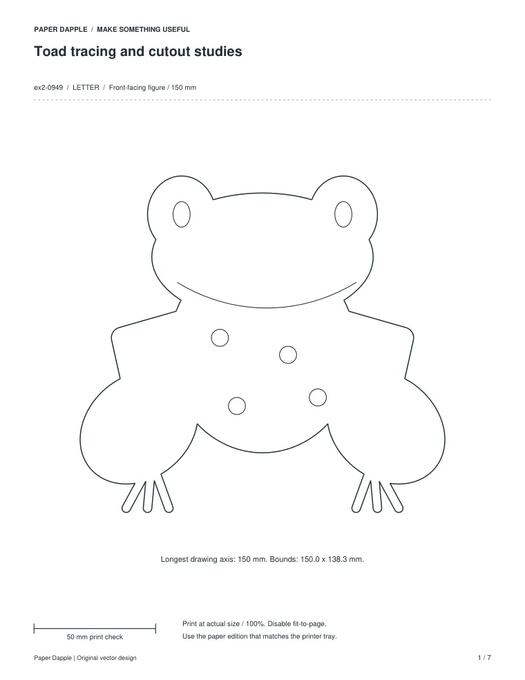 Preview of Toad tracing and cutout studies