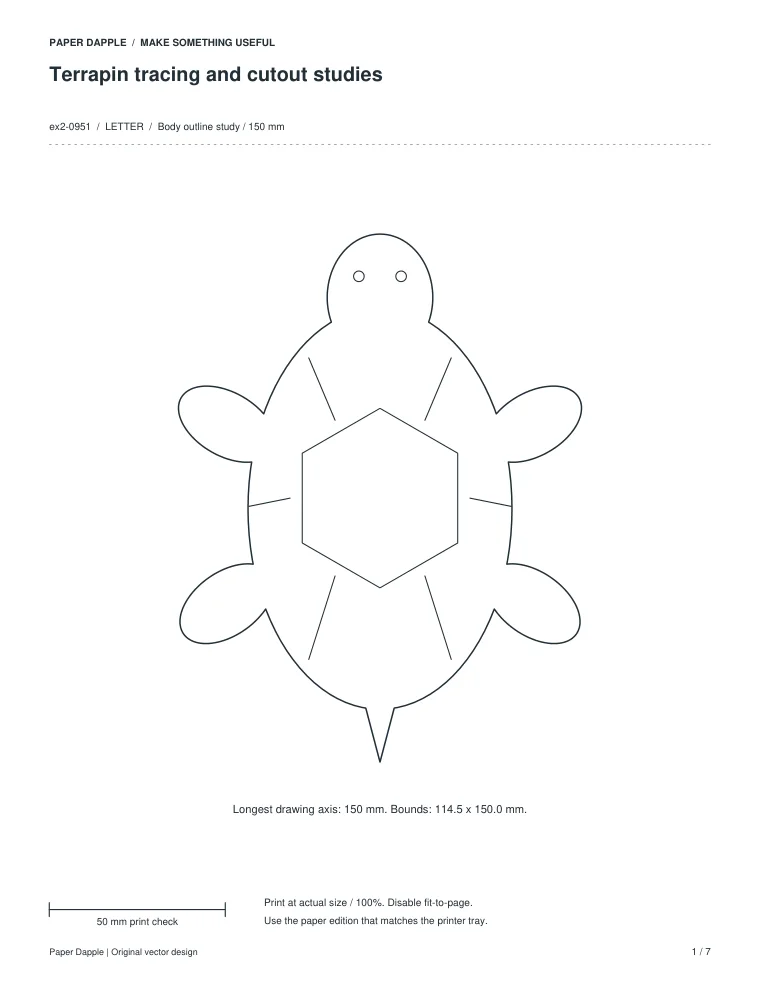 Preview of Terrapin tracing and cutout studies