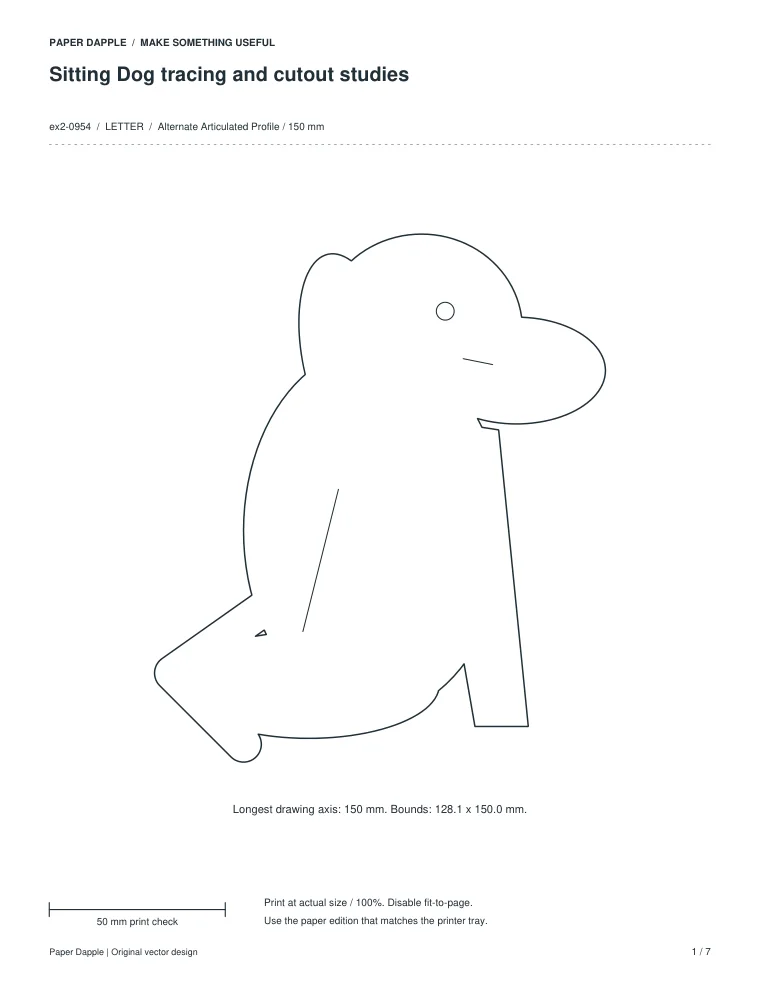 Preview of Sitting Dog tracing and cutout studies