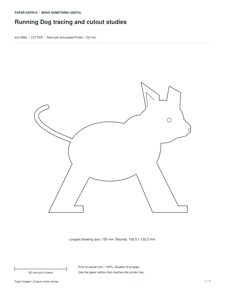 Preview of Running Dog tracing and cutout studies