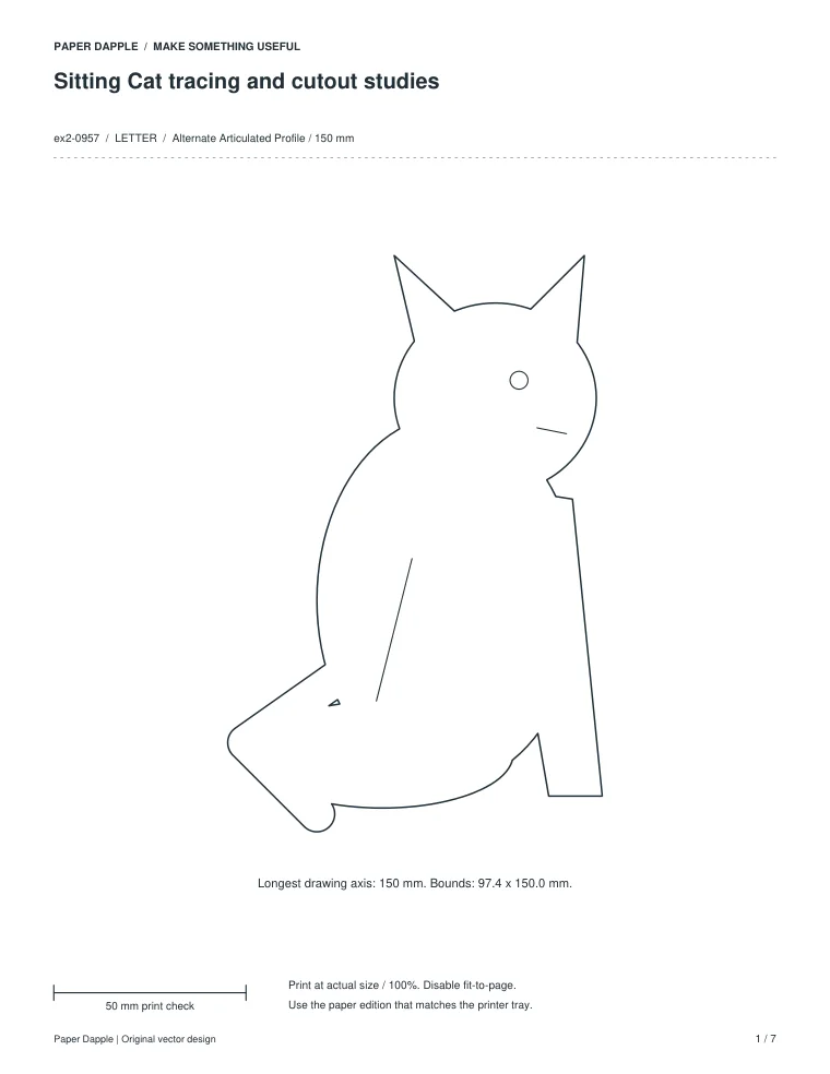 Preview of Sitting Cat tracing and cutout studies