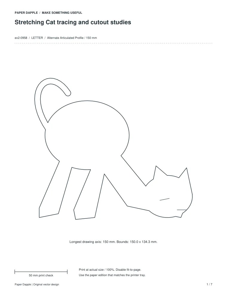 Preview of Stretching Cat tracing and cutout studies