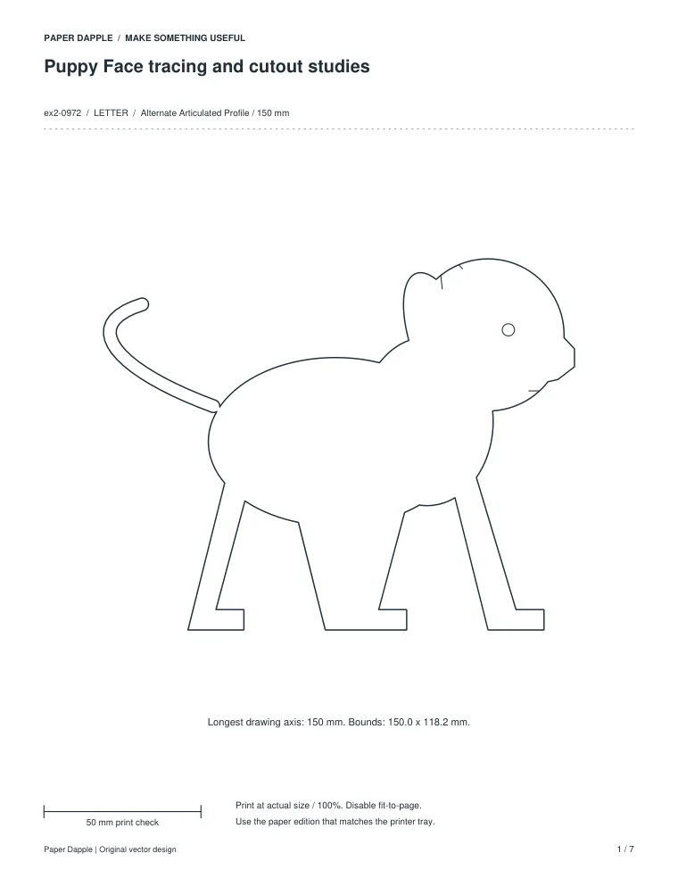 Preview of Puppy Face tracing and cutout studies