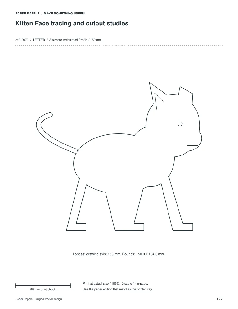 Preview of Kitten Face tracing and cutout studies