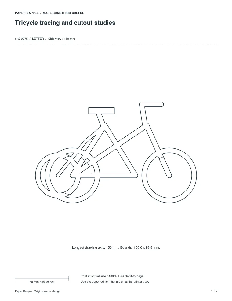 Preview of Tricycle tracing and cutout studies