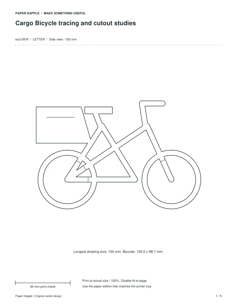 Preview of Cargo Bicycle tracing and cutout studies