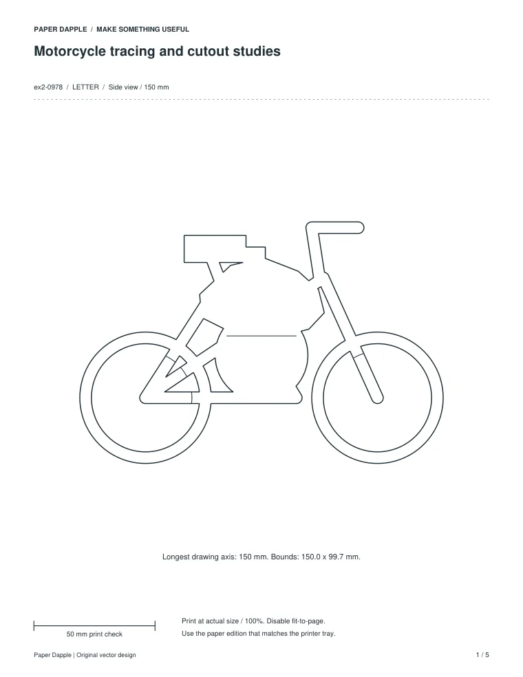 Preview of Motorcycle tracing and cutout studies