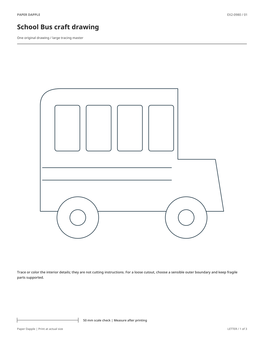 Preview of School Bus craft drawing