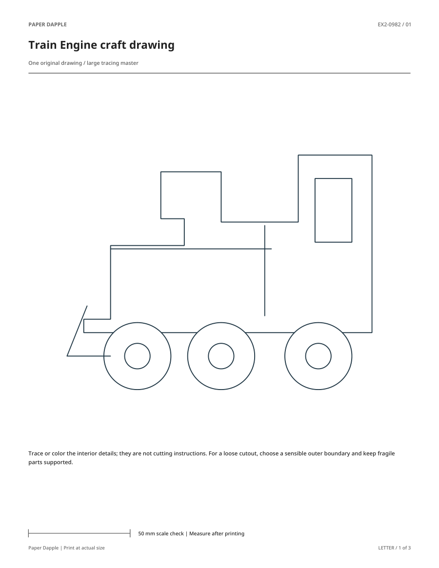 Preview of Train Engine craft drawing