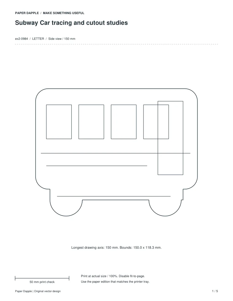 Preview of Subway Car tracing and cutout studies