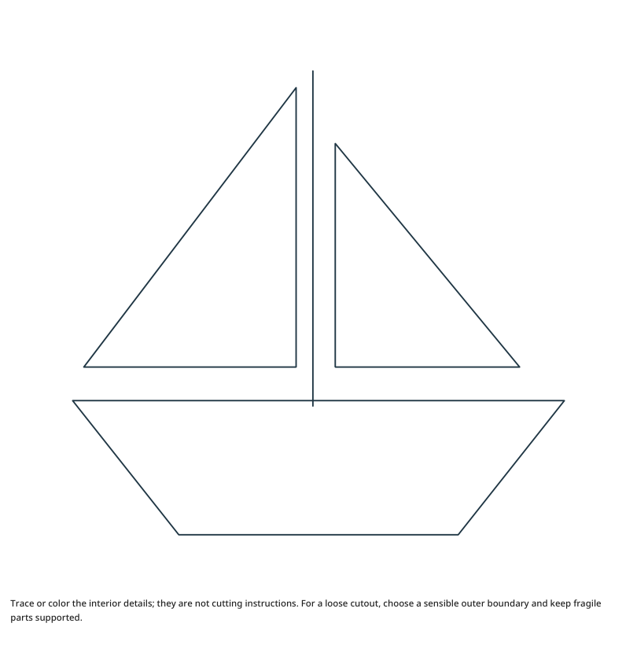Preview of Sailboat craft drawing