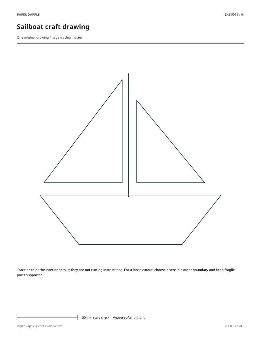 Preview of Sailboat craft drawing