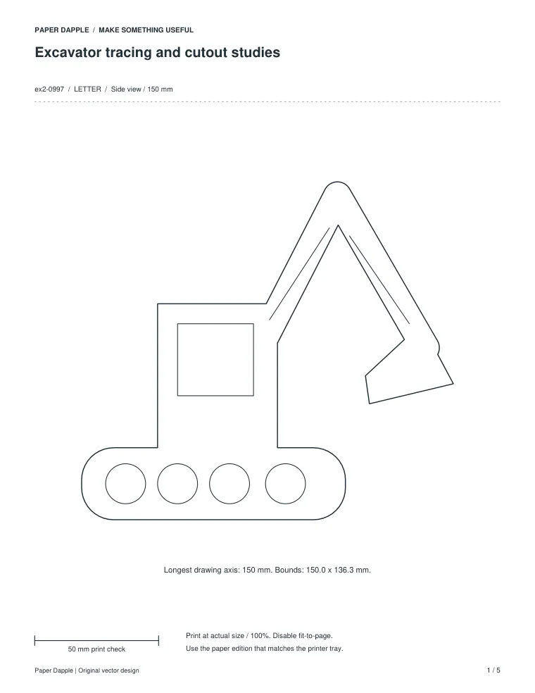 Preview of Excavator tracing and cutout studies