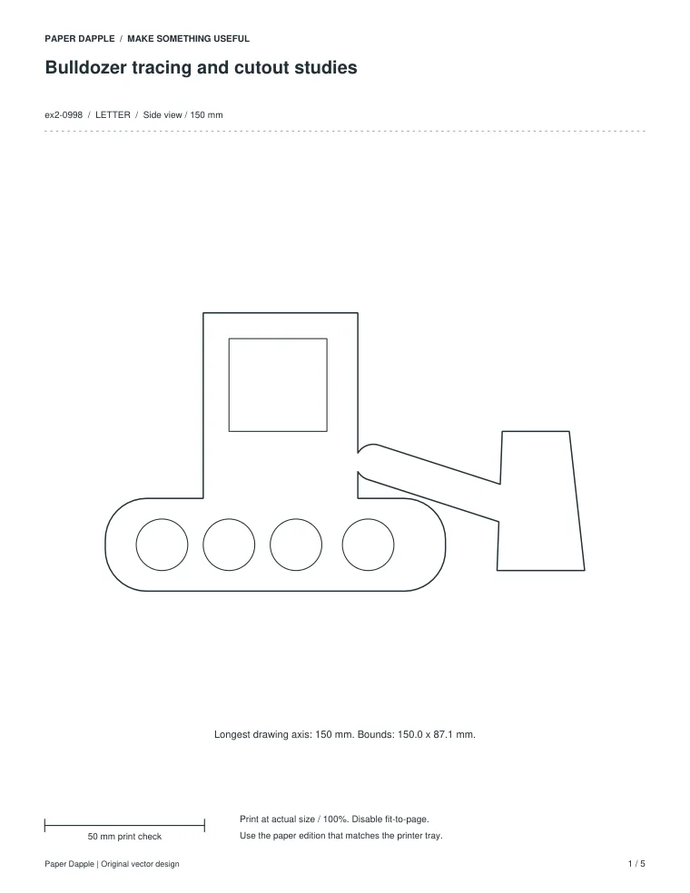 Preview of Bulldozer tracing and cutout studies