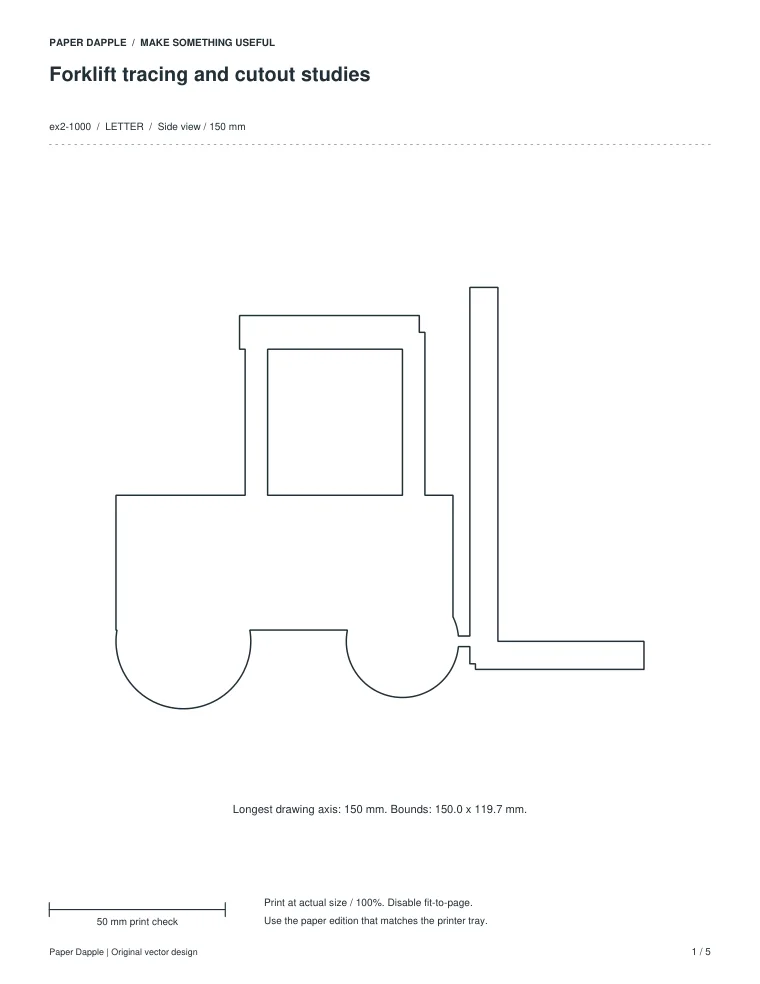 Preview of Forklift tracing and cutout studies