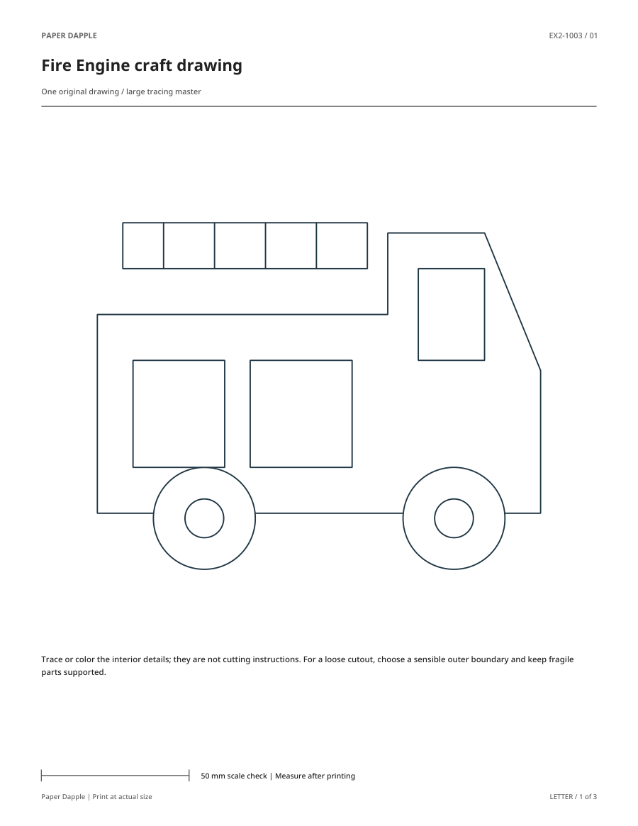 Preview of Fire Engine craft drawing