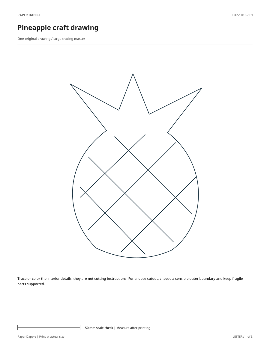 Preview of Pineapple craft drawing