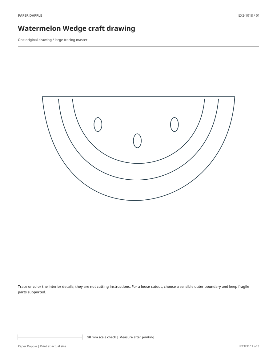 Preview of Watermelon Wedge craft drawing