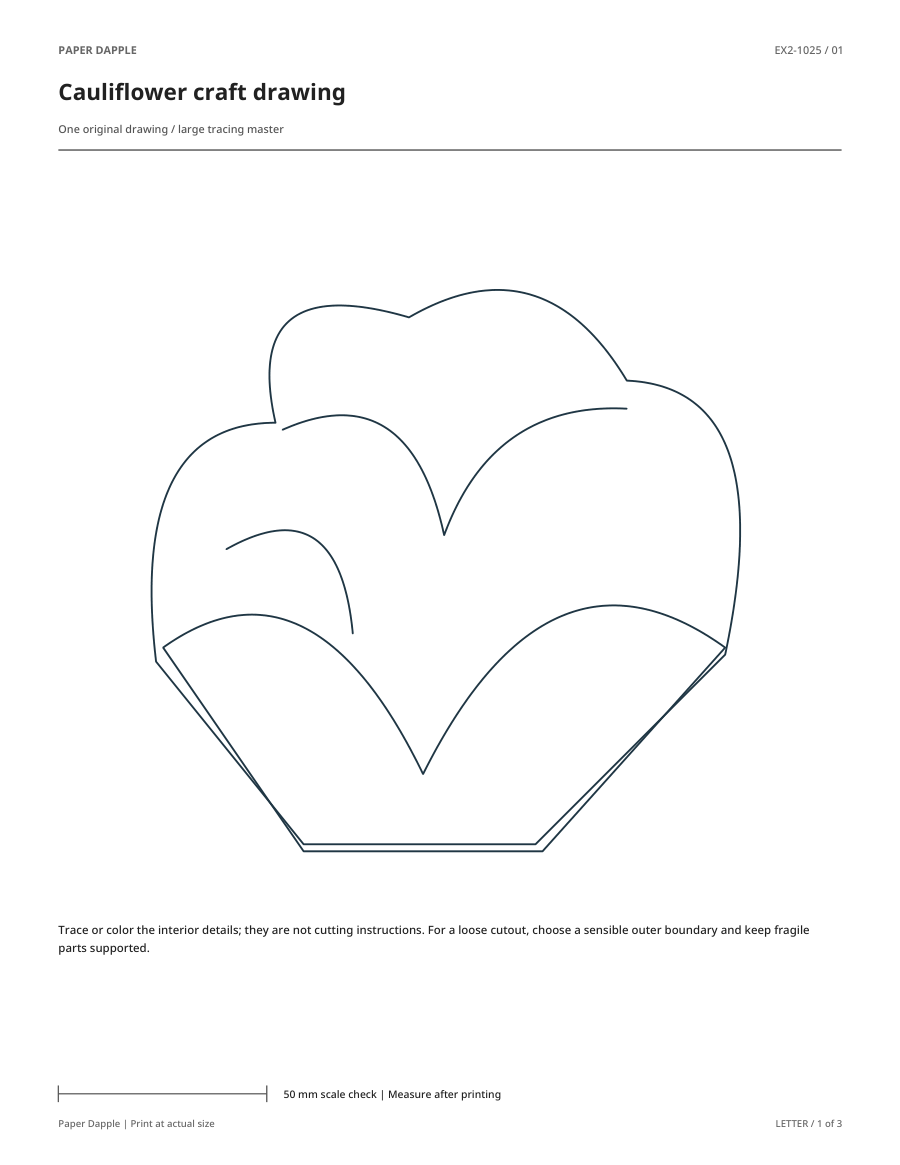 Preview of Cauliflower craft drawing