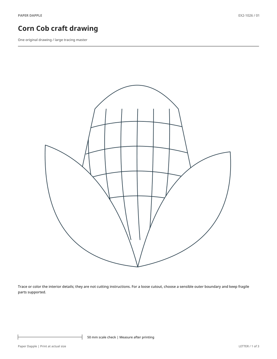 Preview of Corn Cob craft drawing