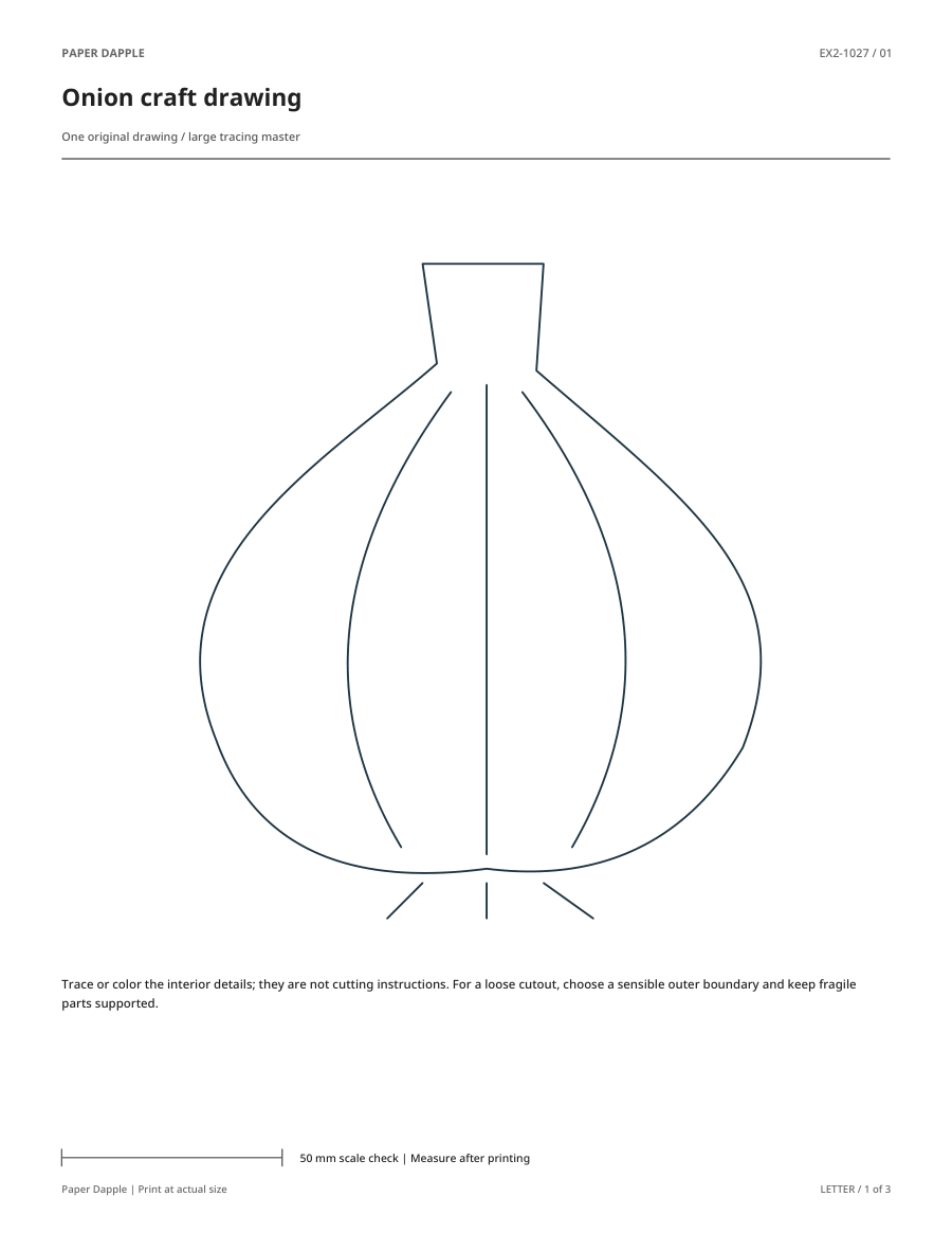 Preview of Onion craft drawing