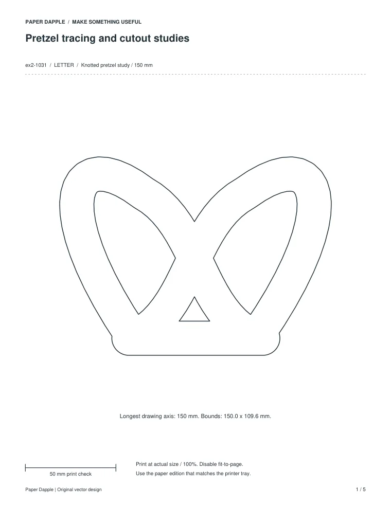 Preview of Pretzel tracing and cutout studies