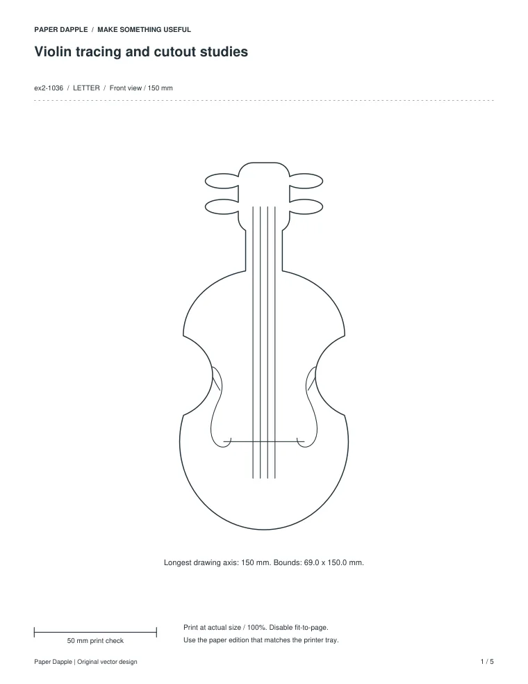 Preview of Violin tracing and cutout studies