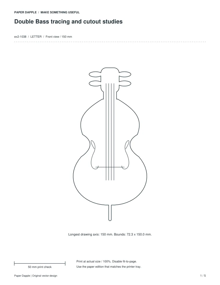 Preview of Double Bass tracing and cutout studies