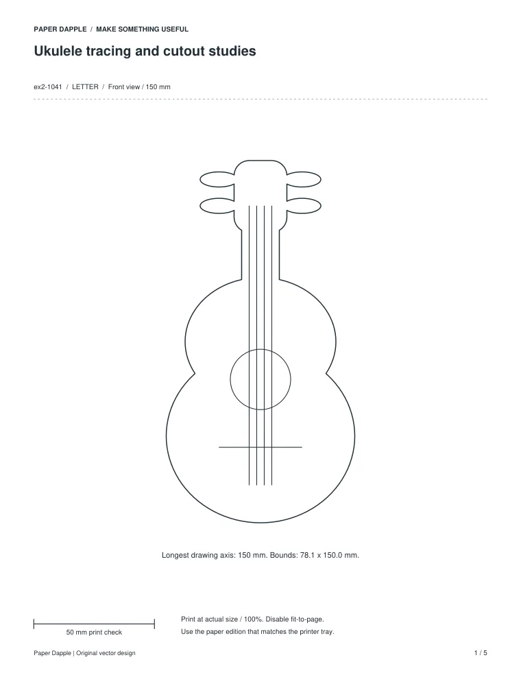 Preview of Ukulele tracing and cutout studies