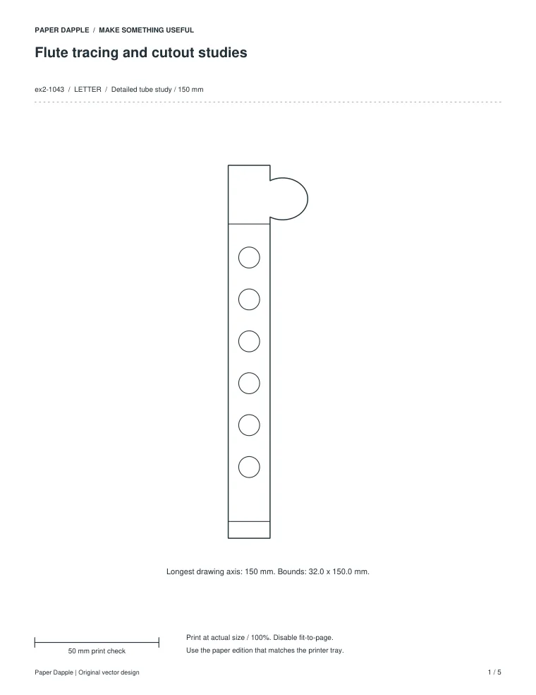 Preview of Flute tracing and cutout studies