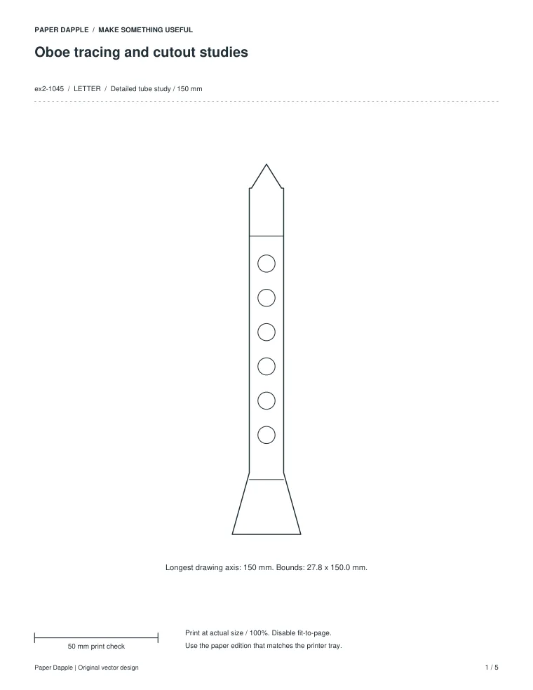 Preview of Oboe tracing and cutout studies