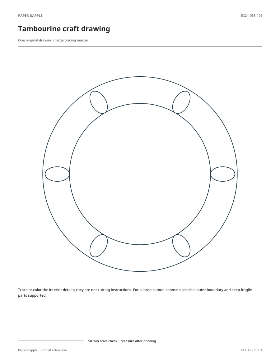 Preview of Tambourine craft drawing
